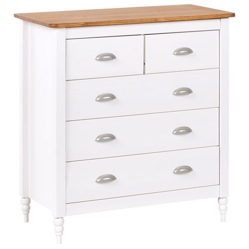 Commode À 5 Tiroirs Shillington Bois De Pin Blanc