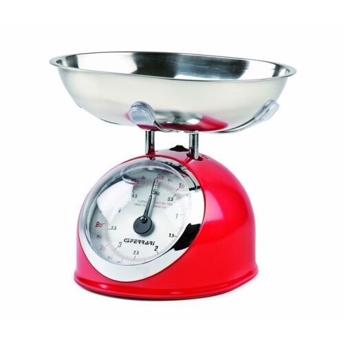 G3 Ferrari Aska Rouge, Acier Inoxydable Comptoir Rond Balances De Cuisine Mécaniques