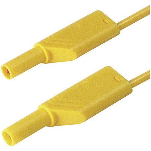 SKS Hirschmann MLS WS 50/2,5 ge Cordon de mesure de sécurité[Banane mâle 4 mm -Banane mâle 4 mm ] 0.5 m jaune