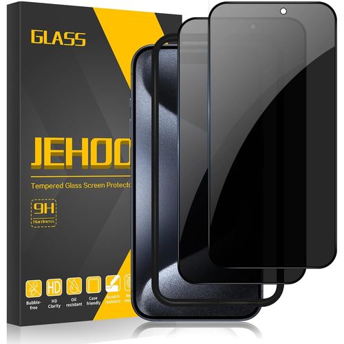 Verre Trempé Anti Espion Pour Iphone 15 Pro Max 6,7 Pouce, [2 Pièces]Film De Protection Écran[Confidentialité Protection][Dureté 9h][Antichoc Anti Rayure Vitre]