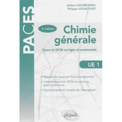Chimie Générale Cours Et Qcm Corrigés Et Commentés