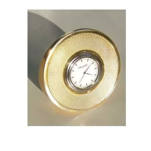 Christofle Montre Design Art Deco Retro Horloge De Table Metal  Pendulette Signée Maison Bureau Prestige De France 1960'S Retro Antiquité Heures Minute Superbe Manufacture Francaise Style Poinçonné