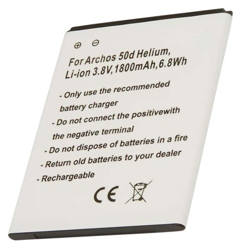 Batterie de Remplacement pour Archos 50d Helium Li-ion 3.8V 1800mAh Blanc