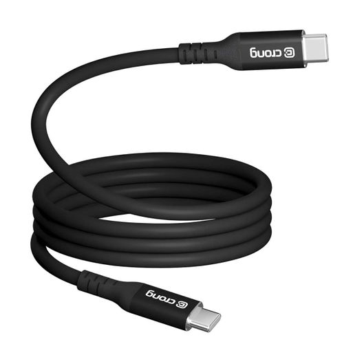 Câble 5A USB-C vers USB-C 100W Soft Link 200cm en Silicone Crong Noir
