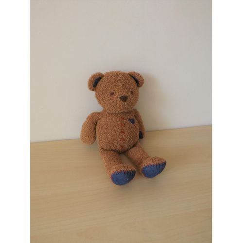Doudou Peluche Ours Marronbleu Jean's Kiabi