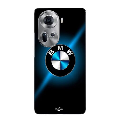 Coque Pour Oppo Reno 11 5g Logo Bmw Noir Et Bleu Brillant Maniacase