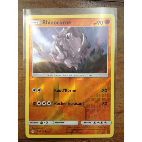 Rhinocorne Reverse 93/214 Série Soleil Et Lune Alliance Infaillible