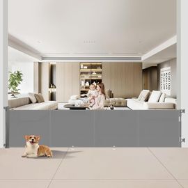 Barrière De Sécurité Rétractable 0-500 Cm, Barriere De Securite Enfant Extensible, Barriere De Securite Enroulable Pour Escaliers Et Couloirs Gris