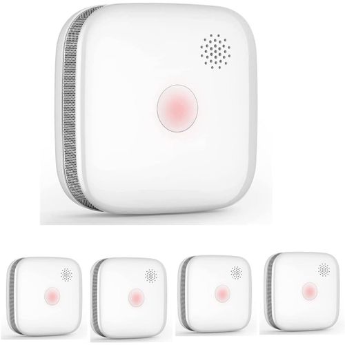 JGD-Détecteur de Fumée, Détecteur d'Incendie avec 10 Ans de Vie de la Batterie, Tests Automatisés, Certifié EN14604, Lot de 5