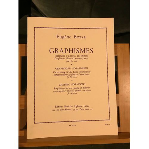 Eugène Bozza Graphismes Méthode Partition Pour Cor Seul Éditions Leduc