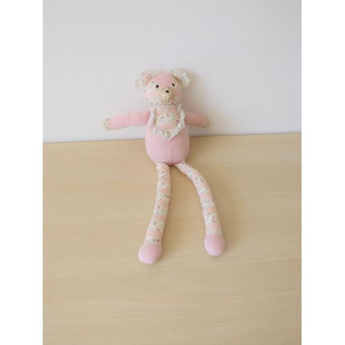 Doudou Souris Rose Fleuris Tisus Violette Janvier Petit Bateau