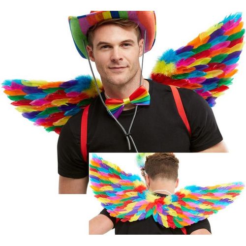 Ailes De Plumes Arc-En-Ciel 80cm (Taille Unique Adulte)