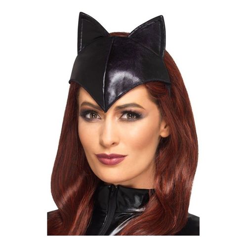 Diadème De Chatte Noire Faux Cuir (Taille Unique Femme)