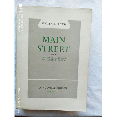Sinclair Lewis, Main Street, La Nouvelle Edition, Paris, 1948