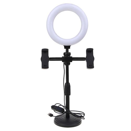 Lumière De 6,3 Po Remplacer La Lumière Annulaire De Bureau Par Support Et Support De Téléphone Zoom Lighting