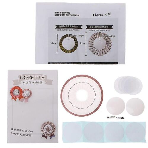 Diy Rosette Broche Kit Ruban Fait Main Fleur Fabrication Outil Insigne Bouton Ornement