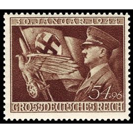 Allemagne, 3ème Reich 1944, Très Beau Timbre Neuf** Luxe Yvert 785, 11ème Anniversaire Du Régime Nazi, Chancelier Hitler, 54 * 96pf. Brun.