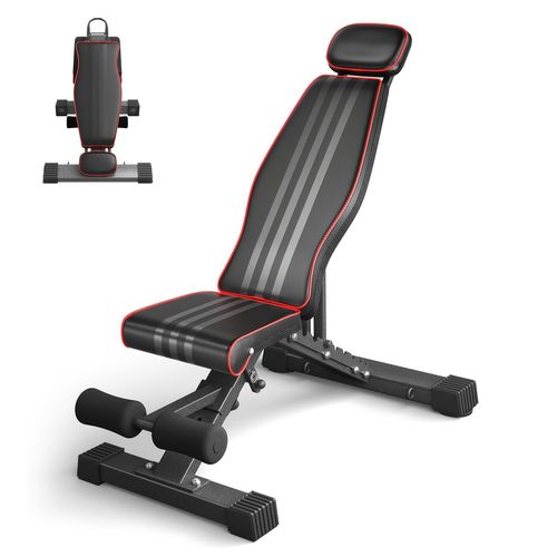 Banc De Musculation Réglable Et Pliable – 10 Positions Dossier & Siège Ajustable, Charge 300 Kg, Banc Fitness Gain De Place Pour Entraînement Complet À Domicile