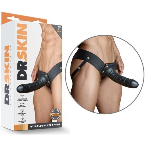 Gode Ceinture Creux Noir Dr.Skin - 16 Cm