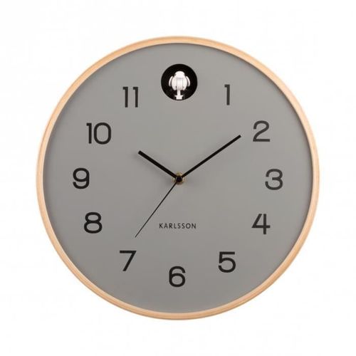 Horloge murale Natural Coucou - Present Time - Gris -