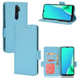 Étui Pour Oppo A5 2020/A9 2020 Cuir Pu Magnétique Boucle Latérale Titulaire De Fentes Pour Cartes Portefeuille - Bleu Clair