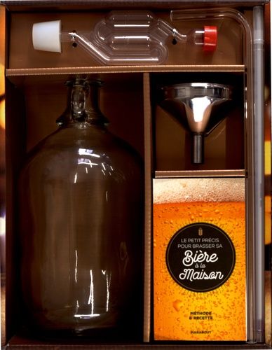 Coffret Faire Sa Bière Maison - Contient : 1 Bonbonne En Verre De 1,8l, 1 Entonnoir En Métal, 1 Flexible, 1 Canne De Soutirage, 1 Thermomètre, 1 Barboteur Et Son Bouchon Silicone, 1 Livre