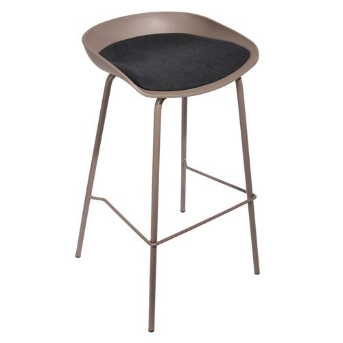 Tabouret de bar design Hella - H. 84 cm - Marron Taupe