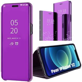Coque Iphone 12 (6.1"") Intélligente Smart View Protection Devant Et Derrière Violet