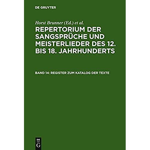 Register Zum Katalog Der Texte