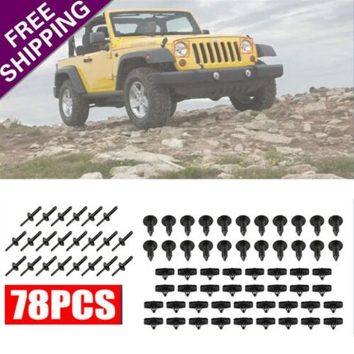 Kit De Montage De Clips Pour Jeep Wrangler Jk 07-18, Matériel De Garde-Boue Évasé Complet 78 Pièces, Accessoires De Voiture De Haute Qualité