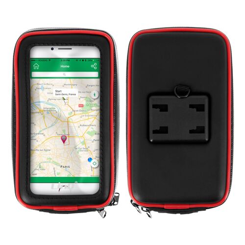 Support Moto /Scooter + Housse Étanche Universelle Smartphone 6.3" Max - Noir