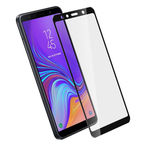 Film Samsung Galaxy A7 2018 Protection Ecran Verre Trempé contour Noir