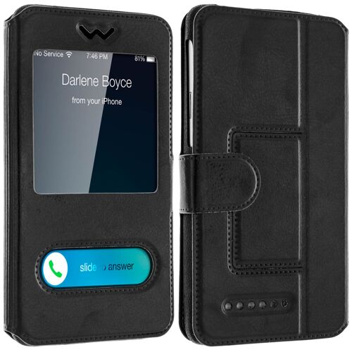 Étui Smartphones : Longueur entre 127 mm et 132 mm et double fenêtre - Noir