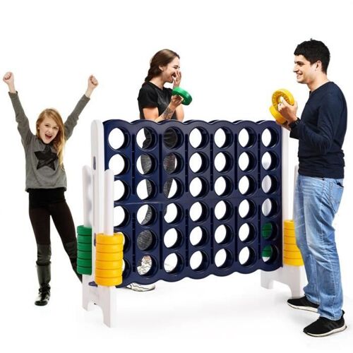 Costway Jeu Puissance 4 Géant Avec 42 Anneaux ,2 Leviers De Redémarrage 120x42x104cm Pour Familles En Ligne Fête Intérieur/Extérieur