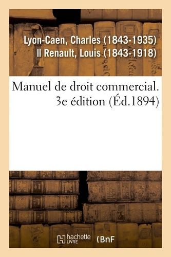 Manuel De Droit Commercial - 3e Édition