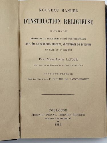 Nouveau Manuel D'instruction Religieuse