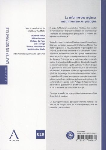 La Réforme Des Régimes Matrimoniaux En Pratique