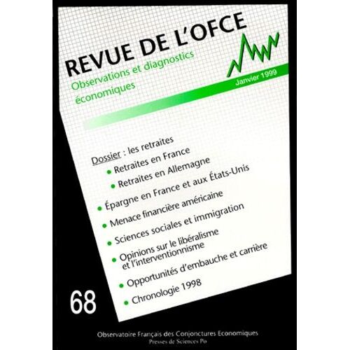 Revue De L'ofce Numero 68 Janvier 1999 : Les Retraites