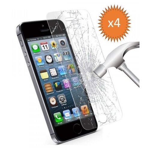Lot X4 Film En Verre Trempe Pour Iphone 5