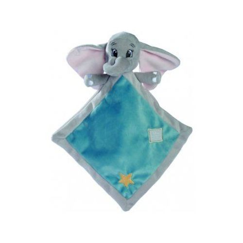 Doudou Plat Dumbo L Eléphant 20 x 20 cm - Set Doudou Enfant Disney Avec mouchoir Gris Et Bleu