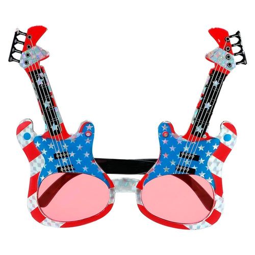 Paire De Lunettes Forme Guitares Motifs Usa Adultes