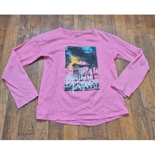 T-Shirt Manches Longues Fille Tex Rose Imprimé Taille 9/10ans