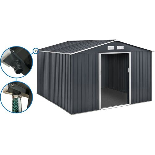 Abri De Jardin Métal - "Vegas" 12.98 M² Avec Gouttière - Gris
