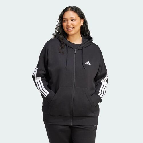 Chandail À Capuchon En Molleton 3 Bandes Essentials (Grande Taille) Adidas Sportswear Zl467 - Xl