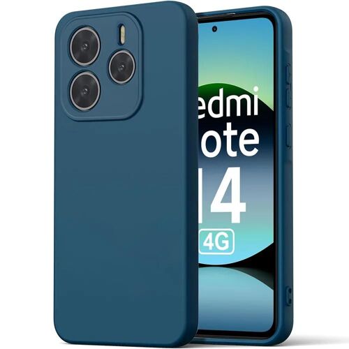 Coque Pour Xiaomi Redmi Note 14 4g (Pas Pour 5g) Silicone Liquide Protection Slim Légère Anti-Rayures - Bleu Marine - E.F.Connection