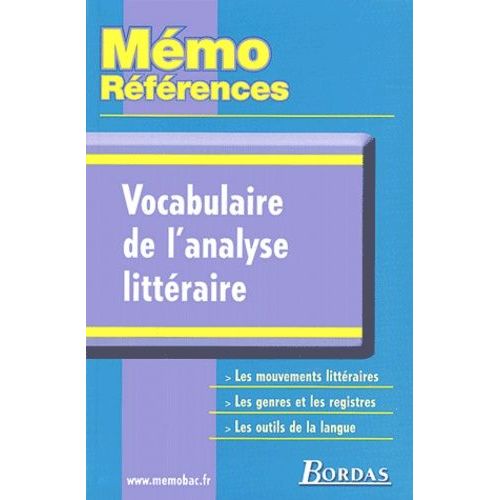Vocabulaire De L'analyse Littéraire