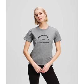 Karl Lagerfeld - Rue St-Guillaume T-Shirt, Femme, Gris Chiné Clair, Taille: Xxl