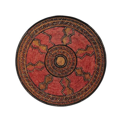 Benuta Plus Tapis D'extérieur & Intérieur Rond Artis Rouge Diamètre 160 Cm Rond