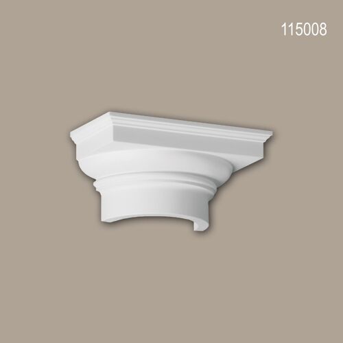 Chapiteau de demi-colonne 115008 Profhome Colonne Élement décorative style dorique blanc