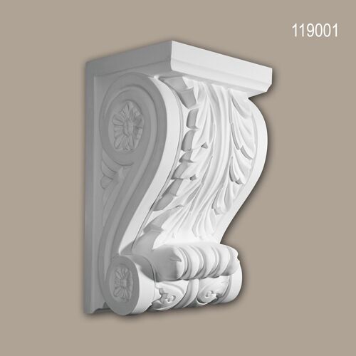 Console 119001 Profhome Élement décorative style corinthien blanc